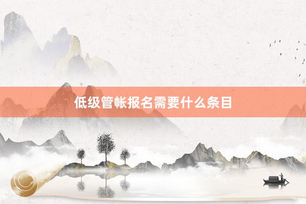 低级管帐报名需要什么条目