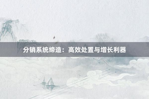 分销系统缔造：高效处置与增长利器